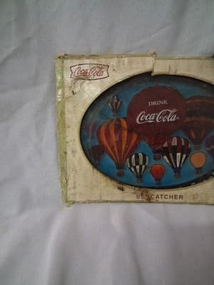 Vtg 1997 Coca-Cola Classic Hot Air Balloon Stained Glass 9”x6” In Orig Box - Thumbnail 3