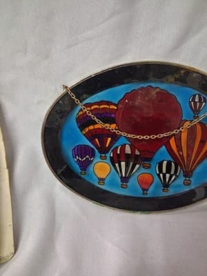 Vtg 1997 Coca-Cola Classic Hot Air Balloon Stained Glass 9”x6” In Orig Box - Thumbnail 9