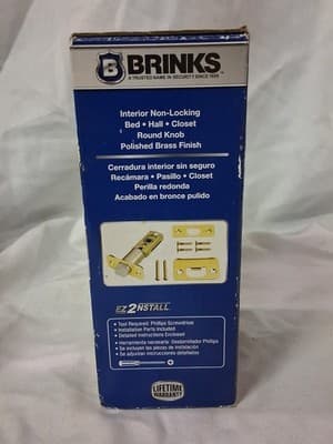 BRINKS Interior Non-Locking Room or Closet (Polished Brass Round Door Knob) Set - Thumbnail 4