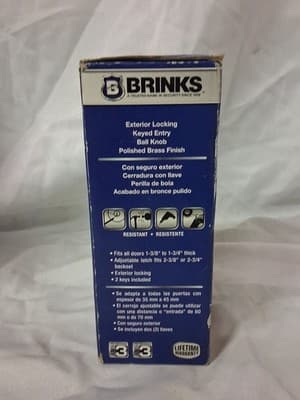 Brinks High Security Ball Style Keyed Entry Satin Nickel Door Knob 2107-105 NEW - Thumbnail 2