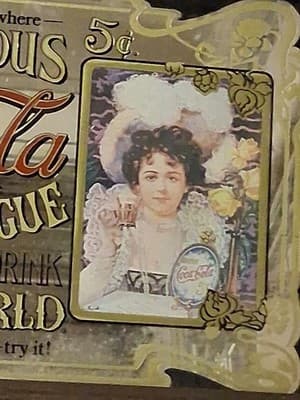 Vintage 1980s Coca Cola Framed Advertising Mirror Soda Sign Victorian Lady 14X20 - Thumbnail 4