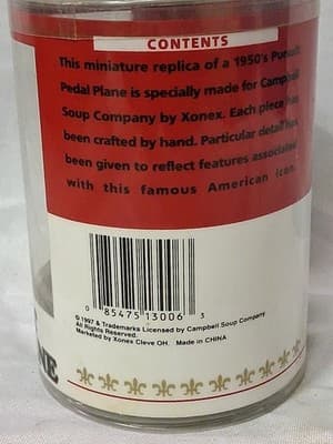 1997 Campbells Soup Kids - Pursuit Pedal Plane - Die Cast Metal Collector Ed. - Thumbnail 4