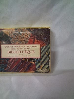 PIATNIK MADE IN AUSTRIA BOX SET CREATIVE PAPERS BIBLIOTHEQUE PLAYING CARDS MCM - Thumbnail 2
