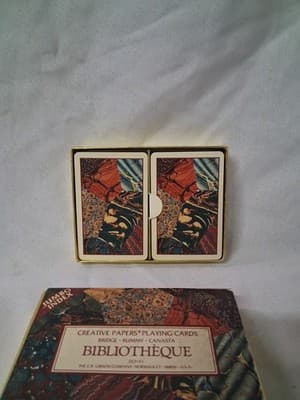 PIATNIK MADE IN AUSTRIA BOX SET CREATIVE PAPERS BIBLIOTHEQUE PLAYING CARDS MCM - Thumbnail 4