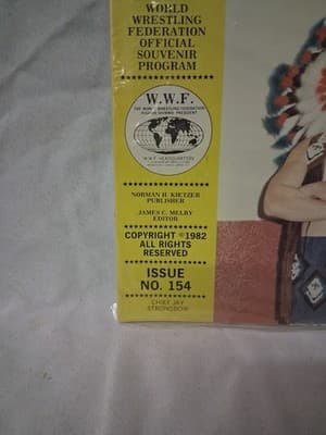WWF MAJOR LEAGUE WRESTLING OFFICIAL PROGRAM #154 (1982) JAY STRONGBOW Bag/Board - Thumbnail 3