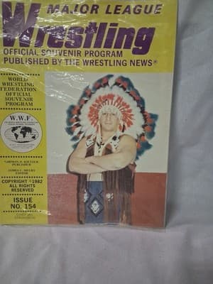WWF MAJOR LEAGUE WRESTLING OFFICIAL PROGRAM #154 (1982) JAY STRONGBOW Bag/Board - Thumbnail 2