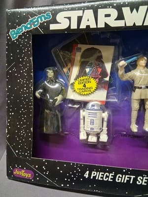 STAR WARS BEND-EMS 4 PIECE GIFT SET 4 Collector Cards JusToys 1993 Vintage - Thumbnail 2