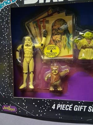 STAR WARS Bend Ems 1993 4 Piece Gift Set Chewbacca Yoda Wicket Stormtrooper NIB - Thumbnail 2