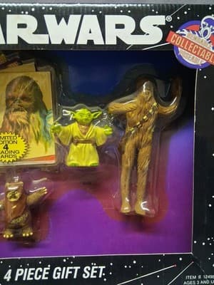 STAR WARS Bend Ems 1993 4 Piece Gift Set Chewbacca Yoda Wicket Stormtrooper NIB - Thumbnail 3