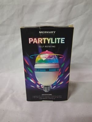 Mercury PartyLite LED Disco Party Light Bulb – Self-Rotating Open Box - Thumbnail 4