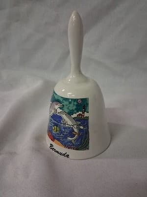 Agiftcorp Bermuda Souvenir Bell Ocean And Dolphins Theme Nice! - Thumbnail 3