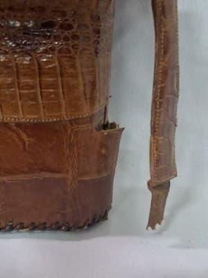 Vtg Cuba Purse Women's Brown Genuine Leather Alligator Body Zipper, Dmg On Strap - Thumbnail 10