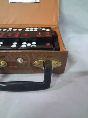 Vintage Ying Fat Cheung Ivory Ma-Jong Tiles Case Hong Kong Incomplete No Dice - Thumbnail 3