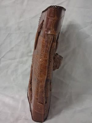 Vtg Cuba Purse Women's Brown Genuine Leather Alligator Body Zipper, Dmg On Strap - Thumbnail 6