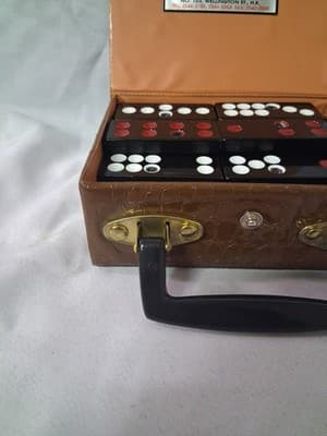 Vintage Ying Fat Cheung Ivory Ma-Jong Tiles Case Hong Kong Incomplete No Dice - Thumbnail 2