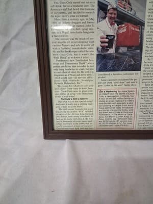 Vintage 1940-1950 Cocoa Cola Advertising Memorabilia Frame - Thumbnail 6