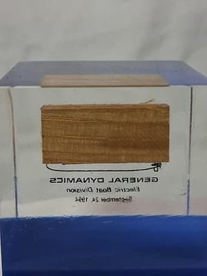 Vintage USS Columbia (SSN771) Piece of Keel Block General Dynamics Lucite... - Thumbnail 5