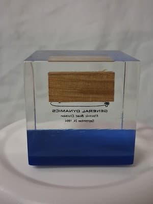 Vintage USS Columbia (SSN771) Piece of Keel Block General Dynamics Lucite... - Thumbnail 4