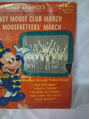 Vintage 45 rpm Vinyl Record Walt Disney's Mickey Mouse Club March 1955 - Thumbnail 3