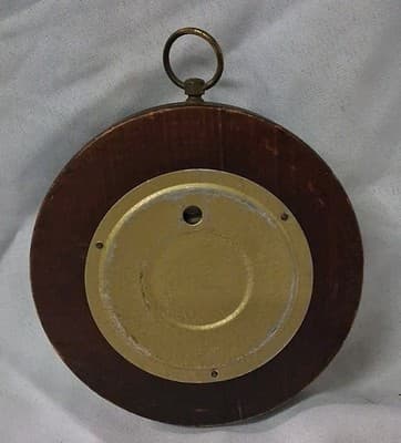 Vtg Wooden Barometer Porcelain Front German Made Weather Station West Germany - Thumbnail 4