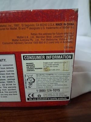 VINTAGE 1997 DISNEY'S HERCULES POWER FLEX GIANT FIGURE MATTEL NEW SEALED ! - Thumbnail 18
