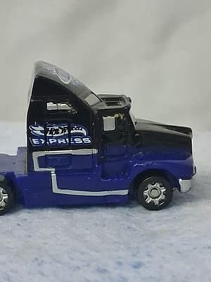 Rare Hot Wheels loose Planet Micro Semi truck Express Blue Black 🚛 - Thumbnail 4