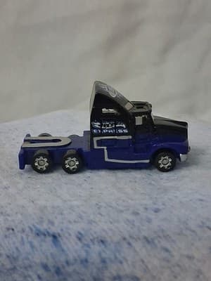 Rare Hot Wheels loose Planet Micro Semi truck Express Blue Black 🚛 - Thumbnail 3