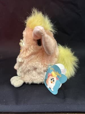 VTG 1999 Gen 1 Furby Baby Tiger Electronic Peachy Pink White Yellow - Thumbnail 2