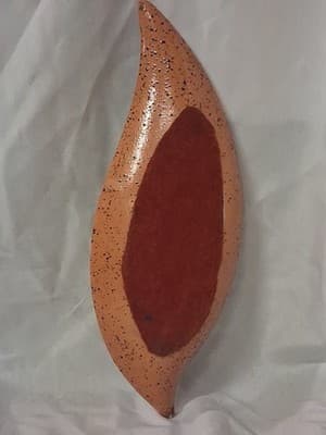 Decorativ Pottery Leaf Unique Fall Color Ceramic Sculpture - Thumbnail 4