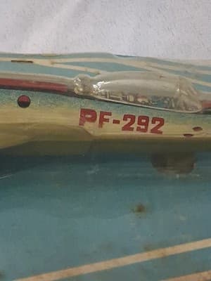 **RARE**1964 TIN FIGHTER JET TOY PLANE PF-292 FRICTION PLANE SEALED ✈️ READ - Thumbnail 5