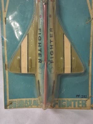 **RARE**1964 TIN FIGHTER JET TOY PLANE PF-292 FRICTION PLANE SEALED ✈️ READ - Thumbnail 3