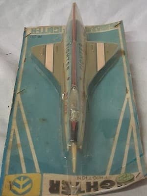 **RARE**1964 TIN FIGHTER JET TOY PLANE PF-292 FRICTION PLANE SEALED ✈️ READ - Thumbnail 9