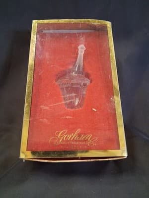 GORHAM Lead Crystal Ice Bucket With Champagne CHRISTMAS Ornament 2000 No String