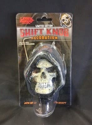 LETHAL THREAT FLAMING SKULL SHIFT SHIFTER KNOB Up To .37 Shifter Shaft REAPER