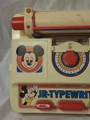 VINTAGE ILLCO MICKEY MOUSE JR TYPEWRITER TOY DONALD DUCK HONG KONG MADE - Thumbnail 2