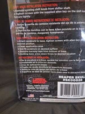 LETHAL THREAT FLAMING SKULL SHIFT SHIFTER KNOB Up To .37 Shifter Shaft REAPER - Thumbnail 3