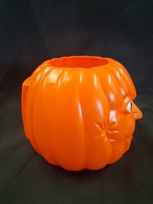 Vtg BOLS Pumpkin Smash Plastic Angry Container Jack-o'-lantern - Thumbnail 4