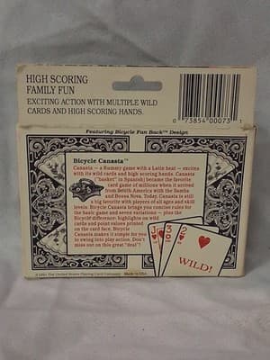Bicycle Canasta 2 Decks Playing Cards Instructions Vintage 1991 Game - Thumbnail 3