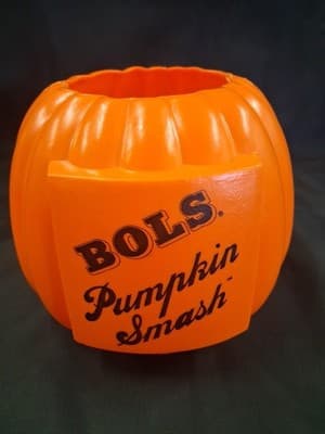 Vtg BOLS Pumpkin Smash Plastic Angry Container Jack-o'-lantern - Thumbnail 3