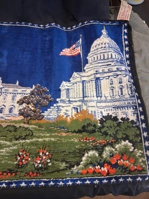 1960'S PRESIDENT JOHN F KENNEDY TAPPESTRY WALL RUG MADE IN ITALY - Thumbnail 4