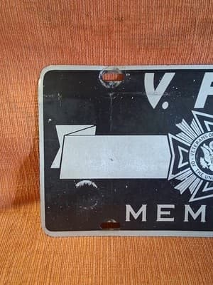 VFW Life Member Booster License Plate Veterans of Foreign Wars Veteran - Thumbnail 2