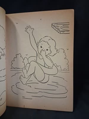 Vintage 1950s Vacation Fun Coloring Book - Rare - Unused, Saalfield - Thumbnail 9