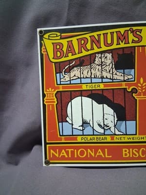 Vtg National Biscuit Company Ande Rooney Porcelain Enameled Metal Sign - Thumbnail 2