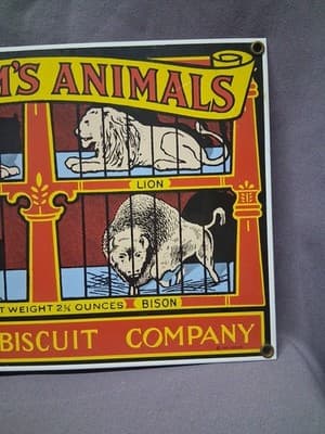 Vtg National Biscuit Company Ande Rooney Porcelain Enameled Metal Sign - Thumbnail 3