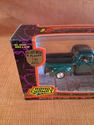 VTG 1994 Road Champs 1956 Ford F-100 Pickup Truck Green 1:43 Scale Stepside NEW - Thumbnail 3