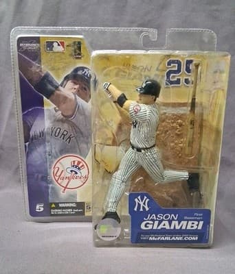 JASON GIAMBI MCFARLANE MLB SERIES 5 VARIANT PINSTRIPES JERSEY YANKEES (2003)