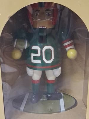 Vintage NIB Nutcracker Village Football Player #20 Green Jersey 9" Christmas - Thumbnail 2