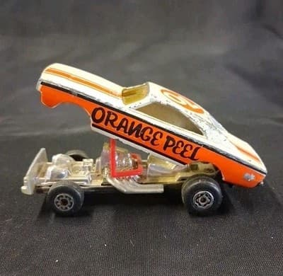 Vintage Matchbox 1971 Dodge Charger Orange Peel #74 Funny Car Dragster Hong Kong