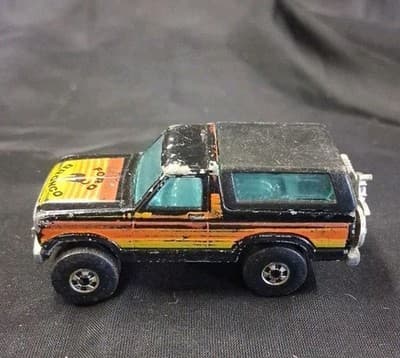 Hot Wheels Ford Bronco 4-Wheeler 1980 Blackwall Black Hong Kong Vintage
