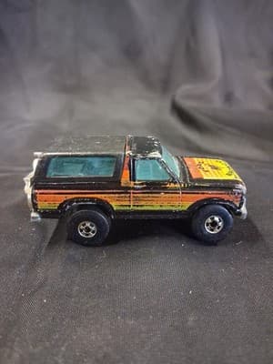 Hot Wheels Ford Bronco 4-Wheeler 1980 Blackwall Black Hong Kong Vintage - Thumbnail 2